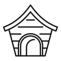 Care dog kennel icon outline vector. Roof home