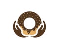 Care Donuts logo design vector template, Bakery logo concept, Creative icon symbol