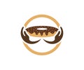 Care Donuts logo design vector template, Bakery logo concept, Creative icon symbol