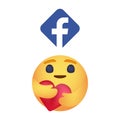 Care Emoji Reaction for Social Network. Facebook emoticon button. . Kyiv, Ukraine - April 25, 2020