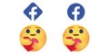 Care Emoji Reaction for Social Network. Facebook emoticon button. Kyiv, Ukraine - May 17, 2020