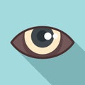 Care eye icon flat vector. Vision look