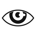 Care eye icon simple vector. Vision look