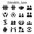 Care & Friendship icon set vector illustration graphic design