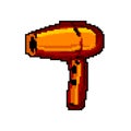 care hair dryer game pixel art vector illustration