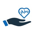 Care, healthcare, heart icon. Simple flat design concept.