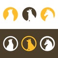 Care horse , cat and dog animal vector logo design Royalty Free Stock Photo