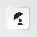 Care, individual, insurance, protection icon - Vector. Insurance neumorphic style vector icon.