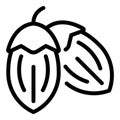 Care jojoba nut icon, outline style