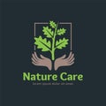 Care Leaf logo design template, easy to customize. Nature Care