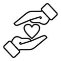 Care love friendship icon outline vector. Deal work Royalty Free Stock Photo