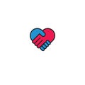 Care love hand palm symbol vector Royalty Free Stock Photo