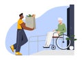 Care for pensioners vector concept