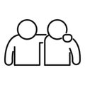 Care relationship icon outline vector. Business work help Royalty Free Stock Photo