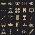 Care of relatives icons set, simple style