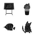 Care, rest, cafe and other web icon in black style., ocean, cat, wool, icons in set collection.