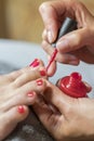 care for sensuality woman nails Royalty Free Stock Photo