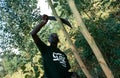 A CARE volunteer working on an agricultural project, Rwanda