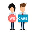 WE care about you, super quality abstract business poster Royalty Free Stock Photo