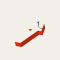 Career achievement, business vector concept. Symbol of success, victory, personal growth. Minimal illustration.