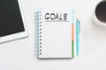 Career aspiration goals achievements think notepad