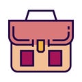 Career bag icon is in flat and pixel perfect style. Isolated object on a white background