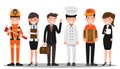 Career character in Labor Day concept. A group of people of diff