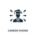 Career Choise icon. Monochrome simple Human Productivity icon for templates, web design and infographics