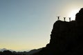Mountain Climber Silhouettes Symbolizing Career Climbers 
