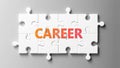 Career complex like a puzzle - pictured as word Career on a puzzle pieces to show that Career can be difficult and needs Royalty Free Stock Photo