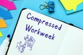Career concept about Compressed Workweek with sign on the page Royalty Free Stock Photo