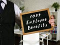 Career concept meaning 1099 Employee Benefits with sign on the piece of paper Royalty Free Stock Photo