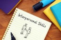 Career concept meaning interpersonal skills with sign on the sheet