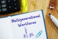 Career concept about Multigenerational Workforce with phrase on the page