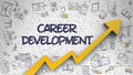 Career Development Drawn on White Brick Wall.