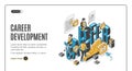 Career development isometric landing page banner