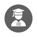 Career, education, internship icon. Gray vector graphics