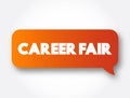 Career Fair text message bubble, concept background