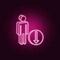 career fall icon. Elements of HR & Heat hunting in neon style icons. Simple icon for websites, web design, mobile app, info Royalty Free Stock Photo