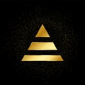 career, finance, pyramid gold icon. Vector illustration of golden particle background