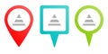 career, finance, pyramid. Multicolor pin vector icon, diferent type map and navigation point