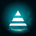 Career, finance, pyramid vector icon. Lighting blue smoke neon icon. Career, finance, pyramid vector icon