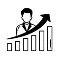 Career graph Vector Icon which can easily modify or edit Royalty Free Stock Photo