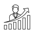 Career graph Vector Icon which can easily modify or edit Royalty Free Stock Photo