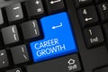 Blue Career Growth Button on Keyboard. 3d