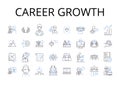 Career growth line icons collection. Professional development, Personal success, Job advancement, Employment progress