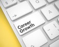 Career Growth - Text on White Keyboard Keypad. 3D.