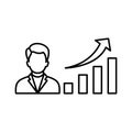 Career growth Vector Icon which can easily modify or edit Royalty Free Stock Photo
