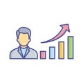 Career growth Vector Icon which can easily modify or edit Royalty Free Stock Photo