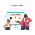 Career guidance for children. Career center specialist helping a kid